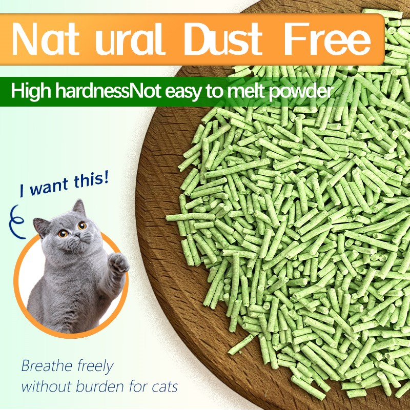 Arena para gatos premium OEM ODM sin polvo, aglomerante rápido, degradable, segura para mascotas, con aroma a pino, mejor venta, grado de arena de tofu para gatos
