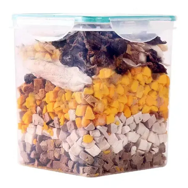 Alimento crudo para gatos, salmón liofilizado, mezcla de hígado de pollo, sin granos