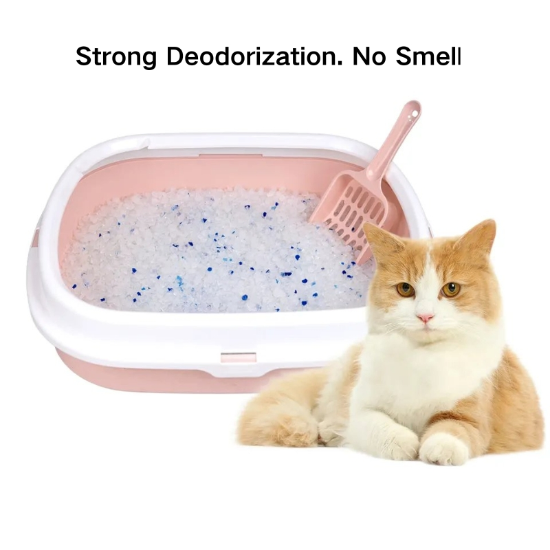 Arena para gatos de gel de sílice cristalino al por mayor - Arena para gatos de silicona ecológica a granel con bajo polvo OEM/ODM