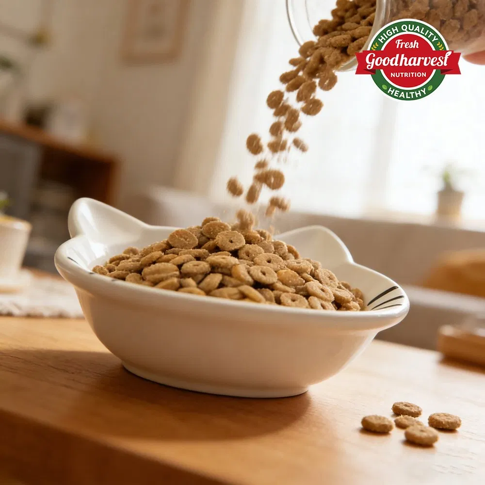 Alimento seco natural alto en proteínas con dieta equilibrada para adultos y gatitos