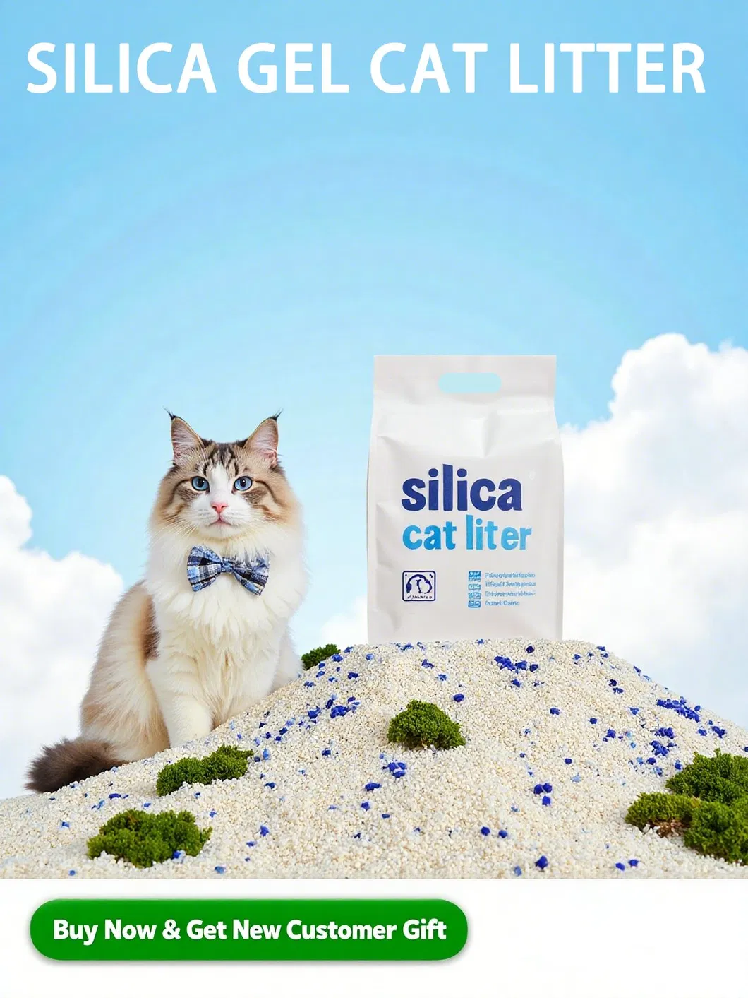 Proveedor Orgánico Mayorista de Productos de Belleza Arena para Gatos Nala Arena para Gatos Autolimpiante de Rápido Agrupamiento OEM Gel de Silica Cristal para Gatos