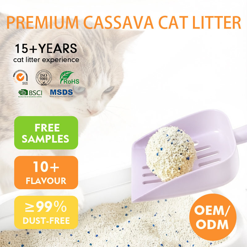 Arena Premium Aglutinante para Gato Sin Polvo y Flushable con Yuca