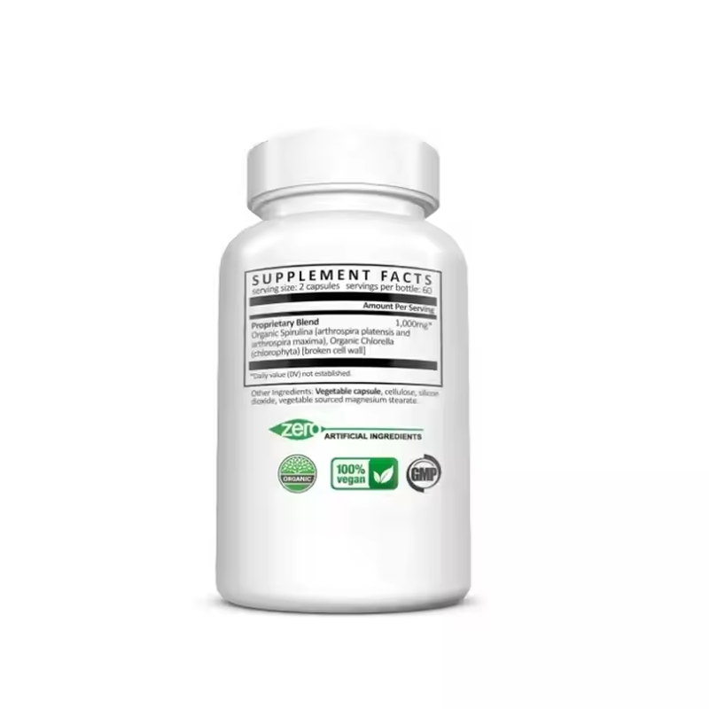 Cápsulas de Espirulina Suplemento Cápsulas de Superalimento Verde
