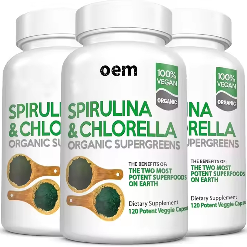 Cápsulas de Espirulina Suplemento Cápsulas de Superalimento Verde
