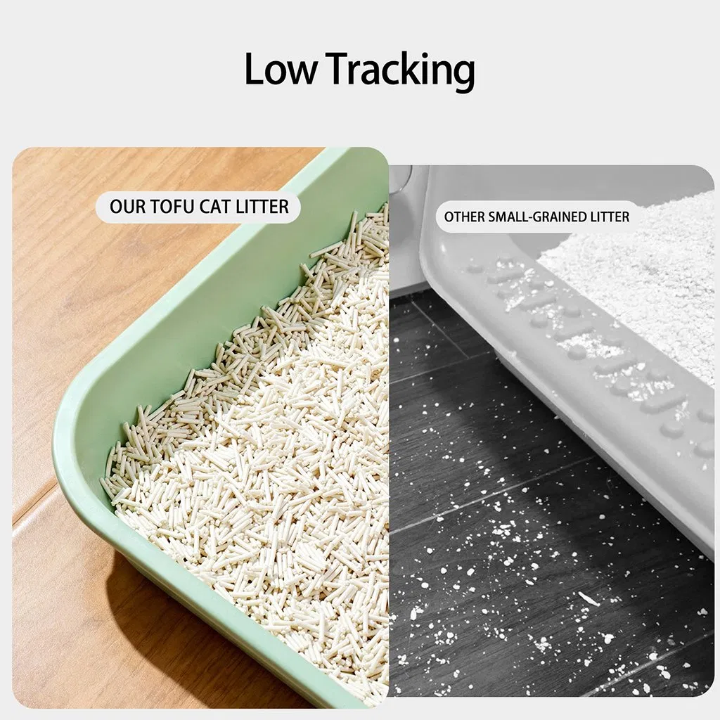 Producto para mascotas arena para gatos libre de polvo, arena natural de planta, ligera, biodegradable y ecológica, arena para gatos de tofu