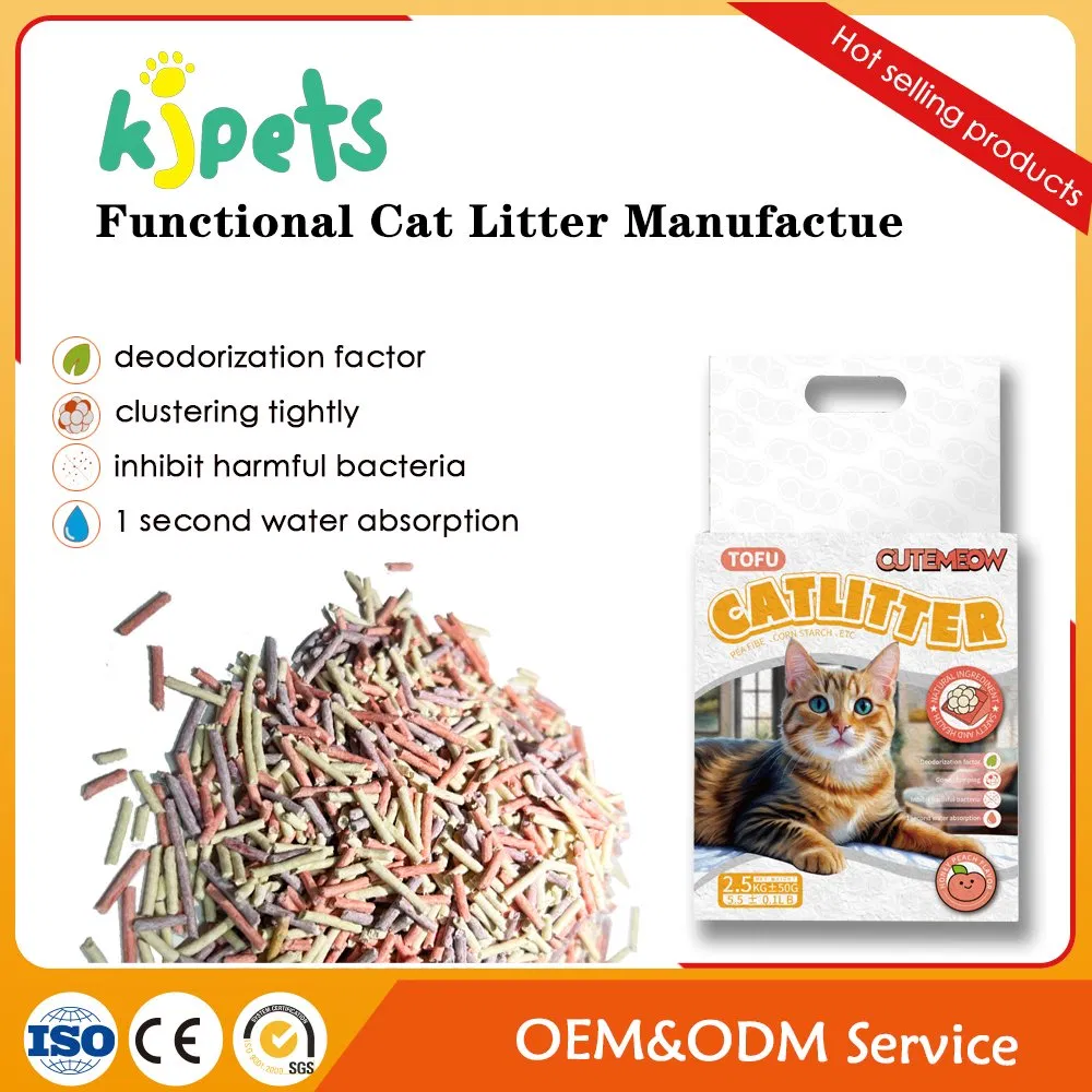 Fabricante de suministros para mascotas, arena para gatos ecológica al por mayor, arena de tofu premium, proveedor de arena para gatos de tofu personalizada