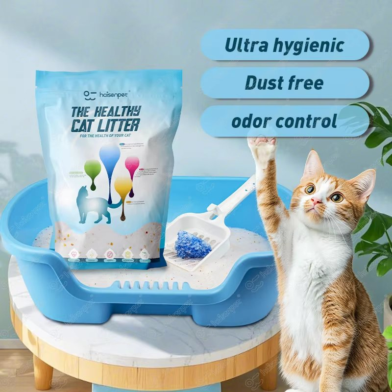 Arena para gatos premium con control de olores en cristales para una frescura superior