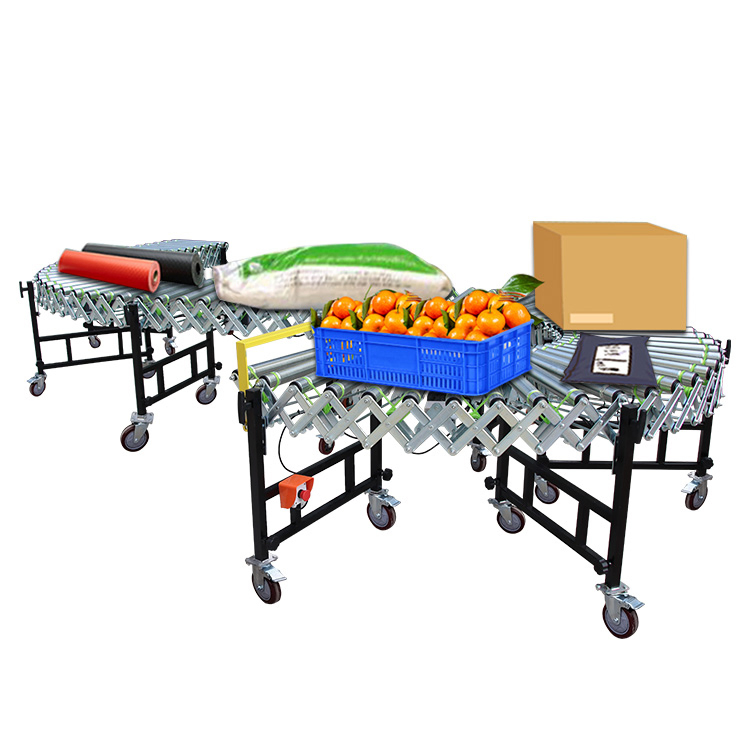 Liangzo Stainless Steel Flexible O Line Expandable Roller Conveyor for Trunk Unloading