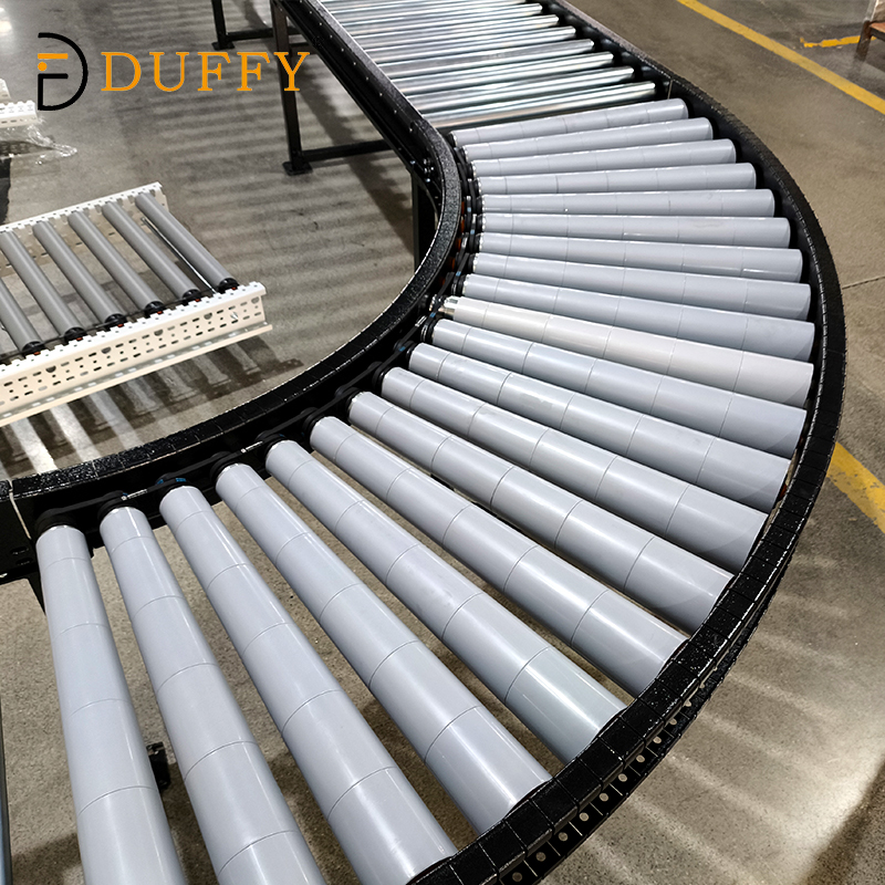 Galvanized Steel Roller Conveyor for E Commerce Warehouse 8m to 50m Length Modular Design