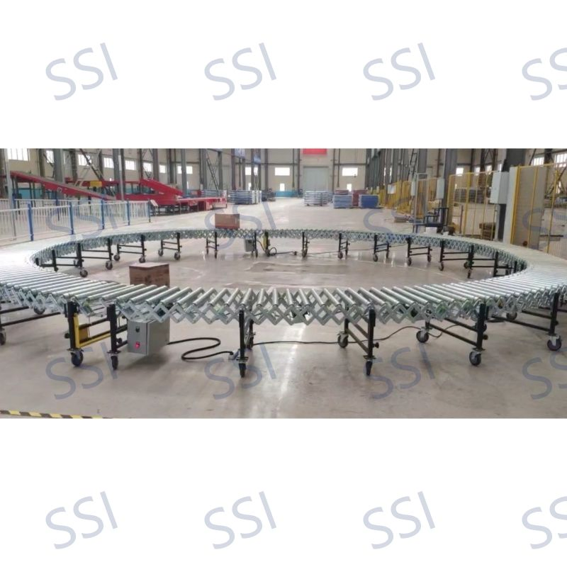Unloading Expandable Gravity Flexible Skate Wheel Conveyor System