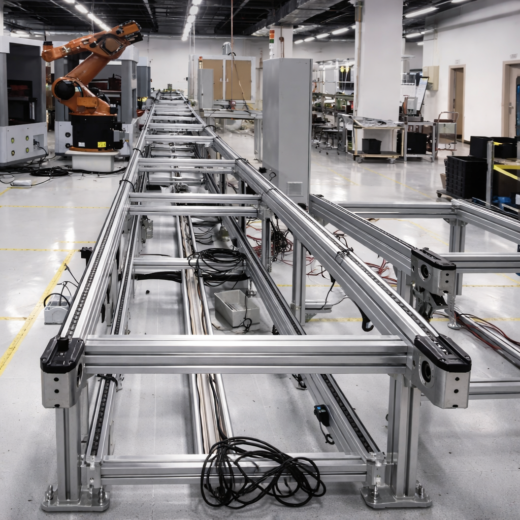 Multi-Lane Timing Belt Conveyor System Modular Aluminum Profile Conveyor for Automation Lines