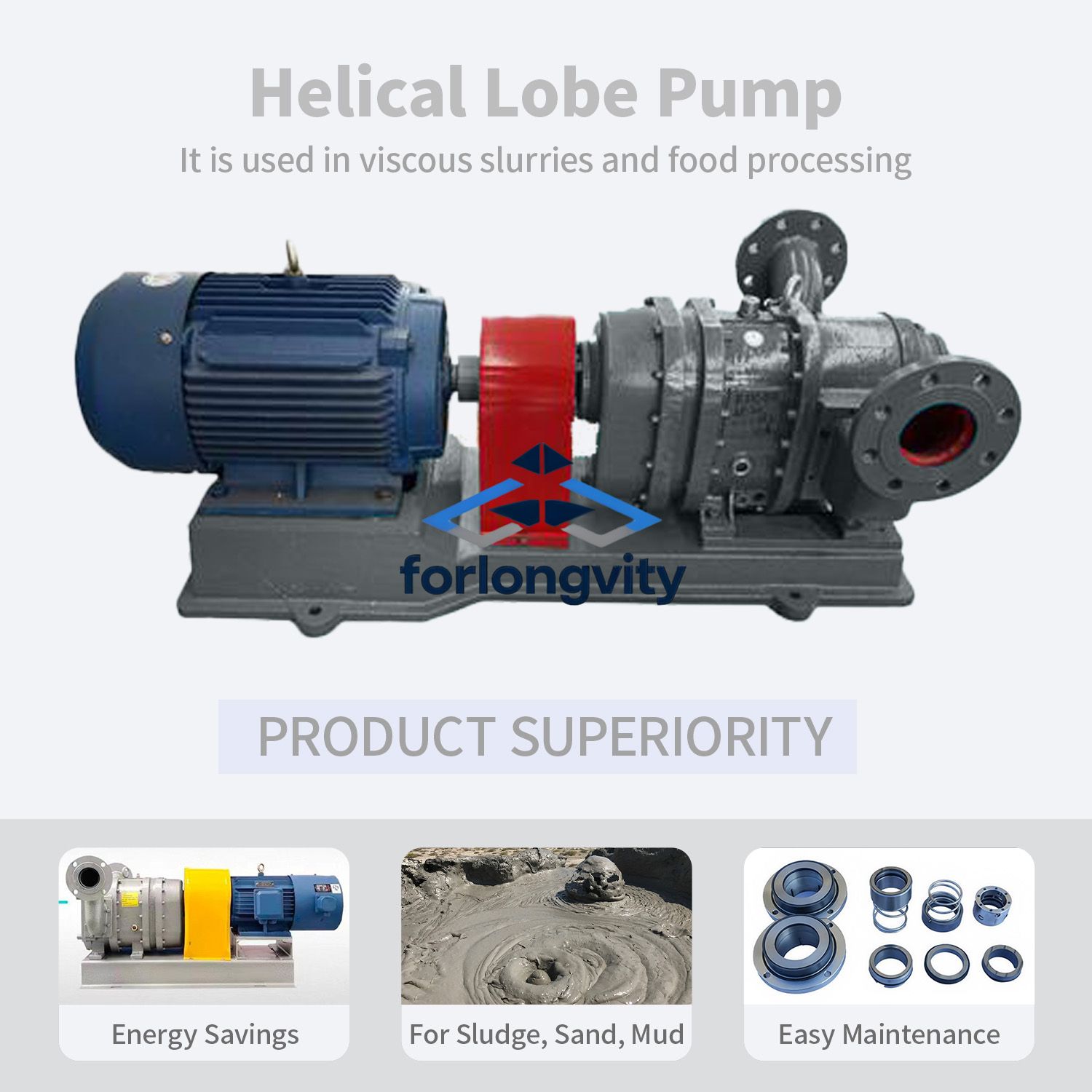LZB Heavy Duty Electric Slurry Mud Sewage Conveyor for Fish Waste and Animal Viscera Handling Industrial Tri Lobe Rotary Pump