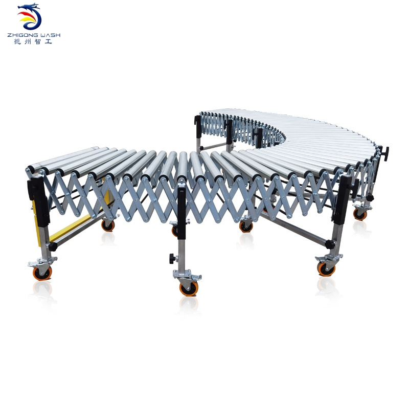 Mobile Flexible Expandable Roller Conveyor Easy to Move and Install