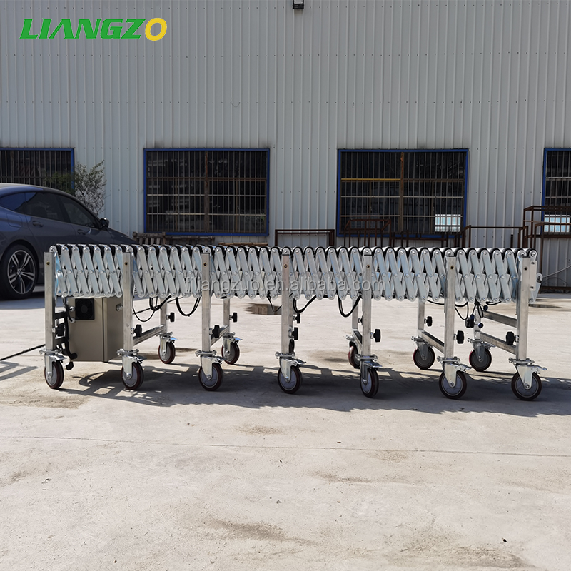 High Capacity Flexible Roller Conveyor Expandable Telescopic Conveyor for E-commerce Logistics Center