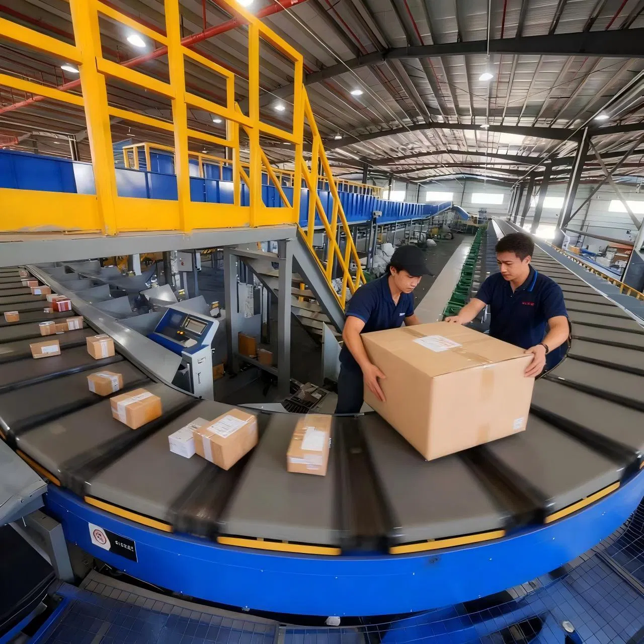 Transportadores De Banda Loop Conveyor with High Speed Automation Sorting for Logistics Processing