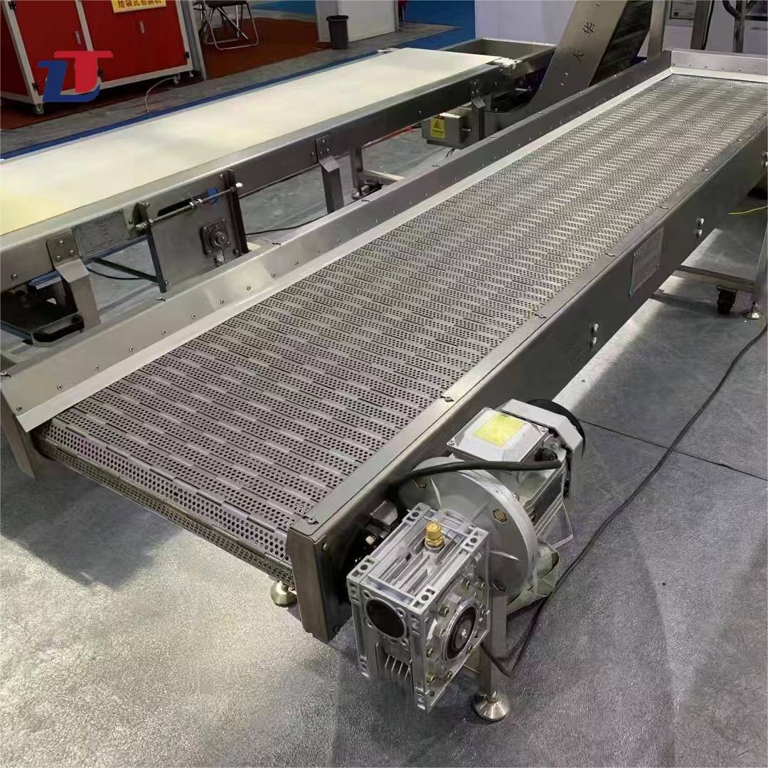 Heavy Duty High Load Capacity Impact Resistant Heavy Material Transport Stainless Steel Plate Link Conveyor Belt for Pallet Box