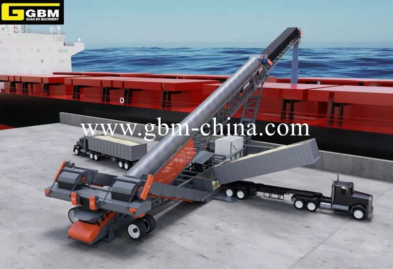 Shiploader Telescopic Stacker Conveyor System