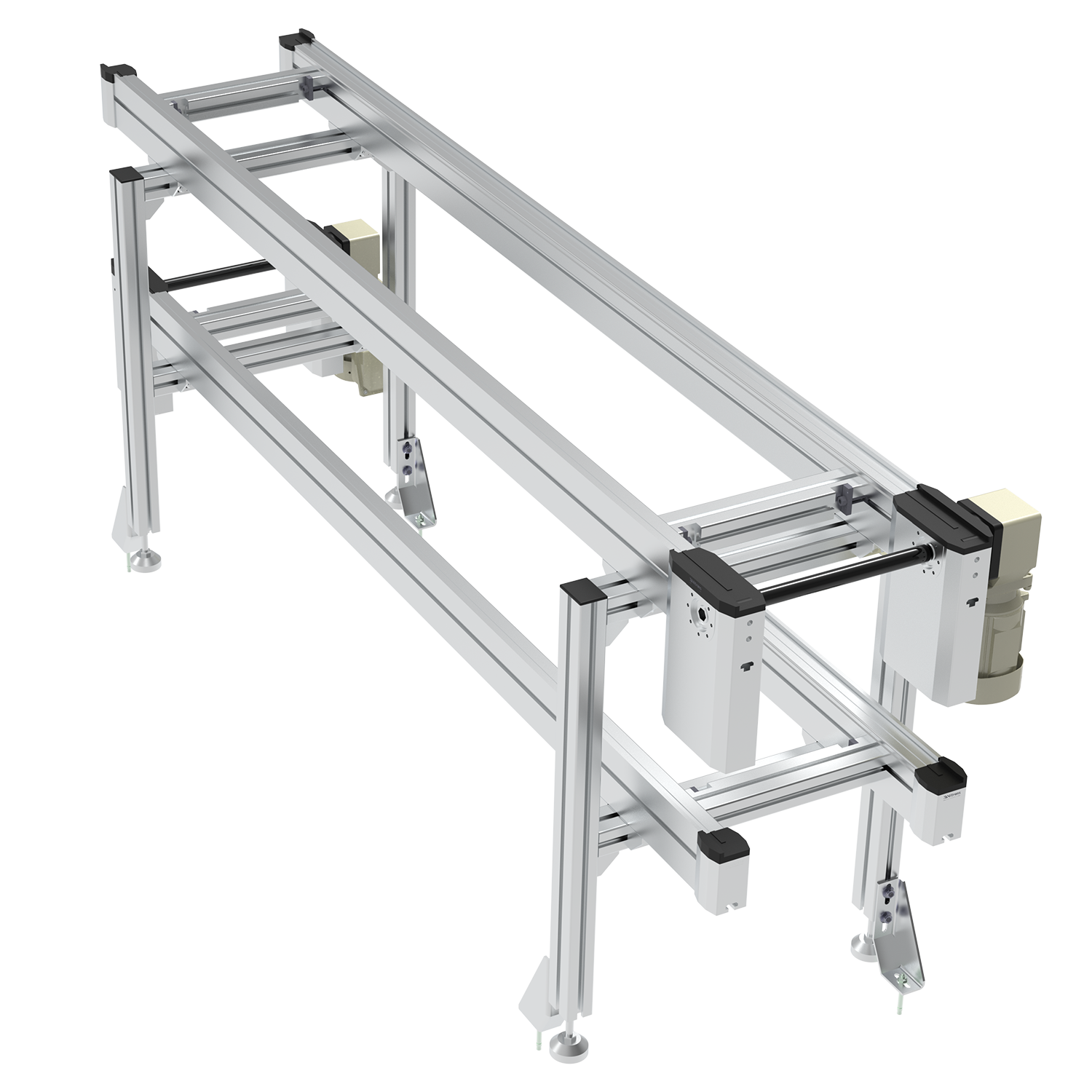 Industrial Roller Chain Conveyor Dual Strand Pallet Conveyor System Heavy Duty Aluminum Profile Assembly Line