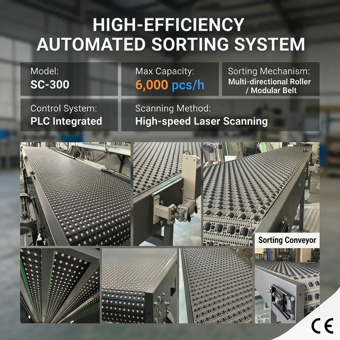 High-Speed Automatic Sorting Conveyor for Logistics Warehouse