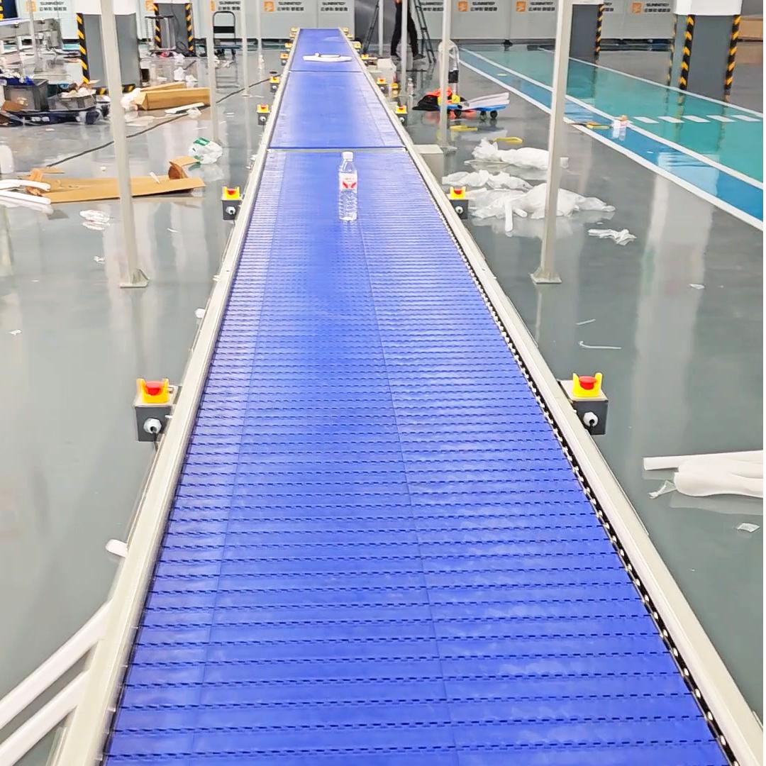 Customized Modular Plastic Belt Conveyor System New Condition for Manufacturing Plant Production Transport Line