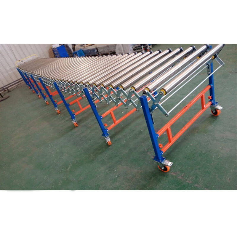 Guangzhou Factory Portable Expandable Telescopic Flexible Roller Conveyor Used for Transfer Boxes