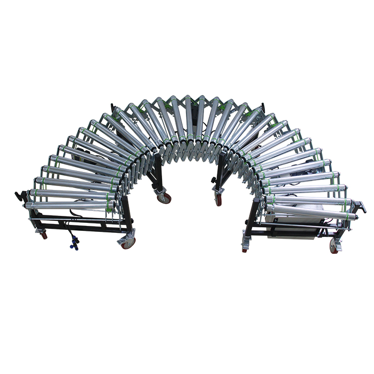 Liangzo Carbon Steel Flexible O Line Expandable Roller Conveyor for Trunk Unloading