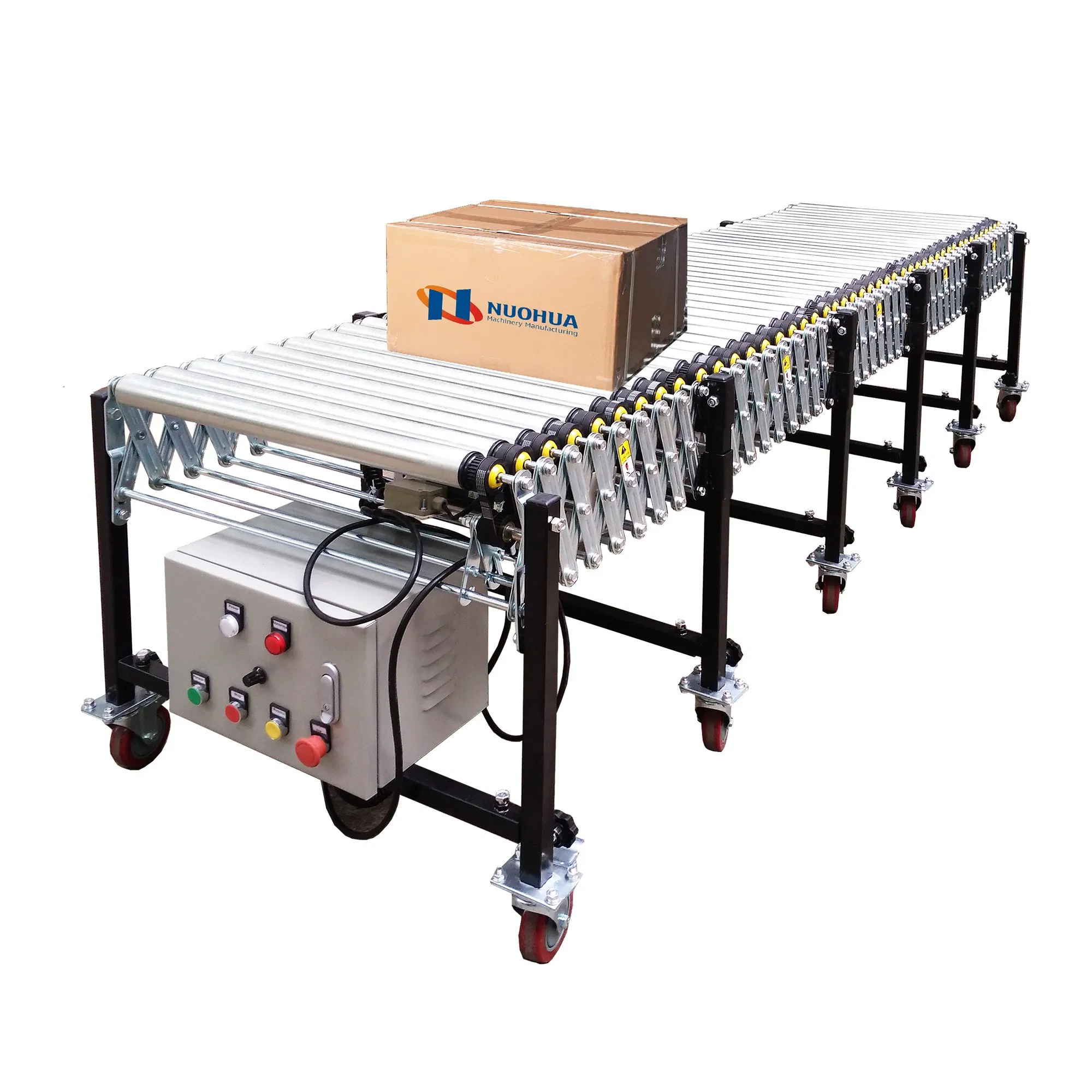 Powered Roller Conveyor Flexible Expandable and Retractable for Warehouse Materil Handling