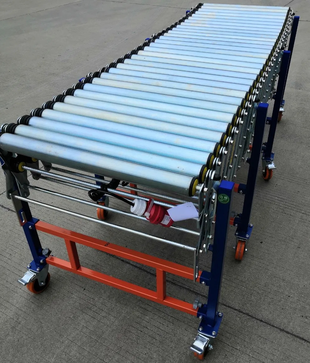 Manufacturer Warehouse Expandable Motorized Automatic Flexible Roller Conveyor