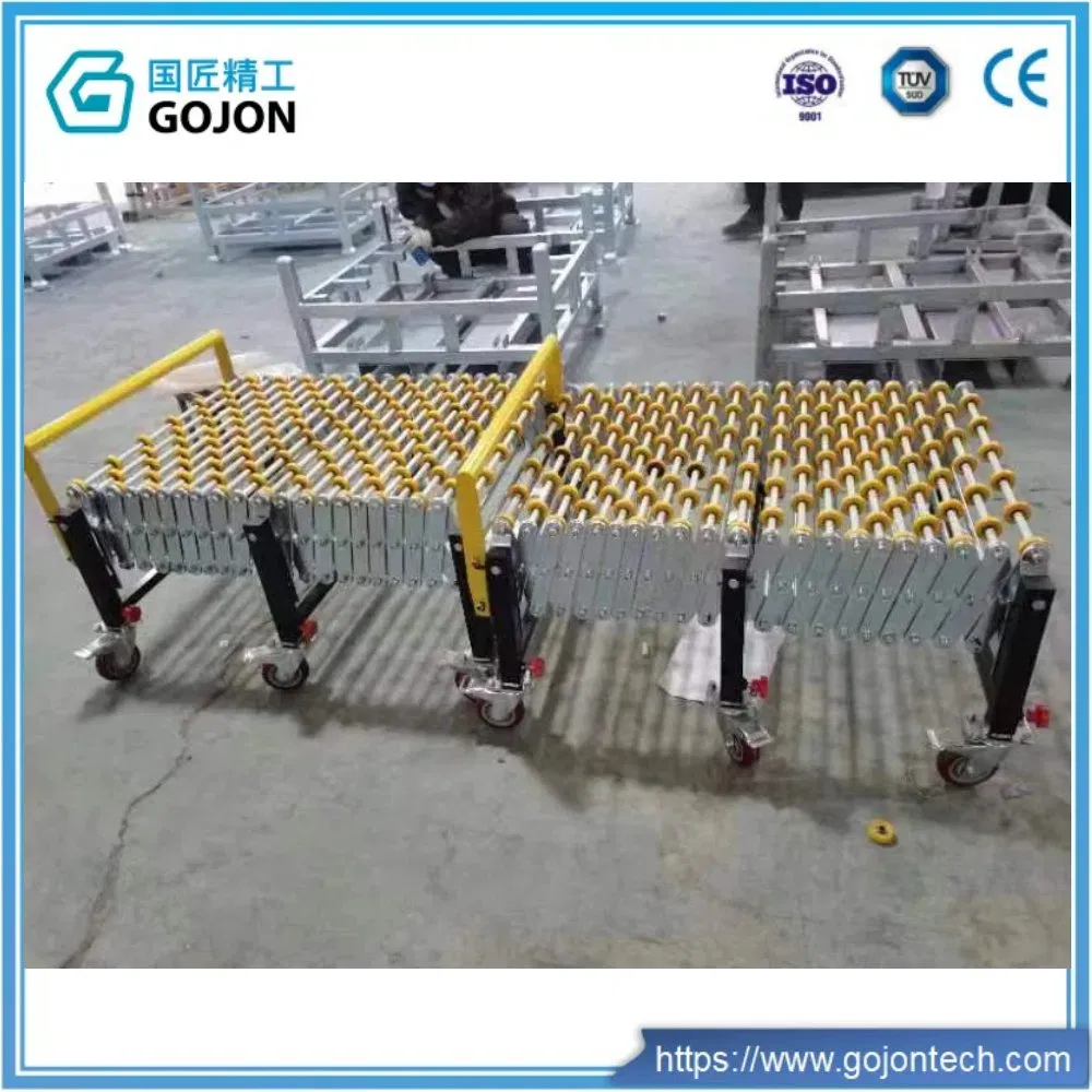 Electric Powered Telescopic Conveyor System with Fast Speed Thick Sliding Plate for E-Commerce Parcel Sorting Delivery Conveyor