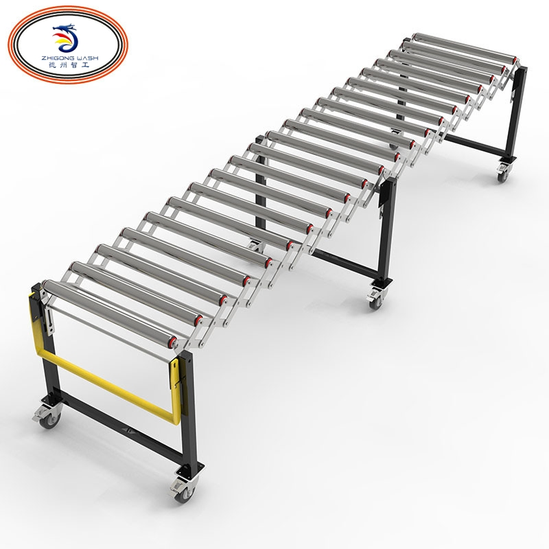 Mobile Flexible Expandable Roller Conveyor Easy to Move and Install
