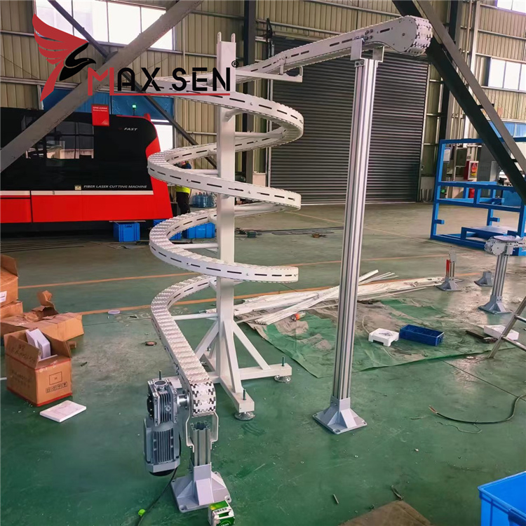 High Quality Flexible Chain Spiral Conveyor System with Guide and Brackets