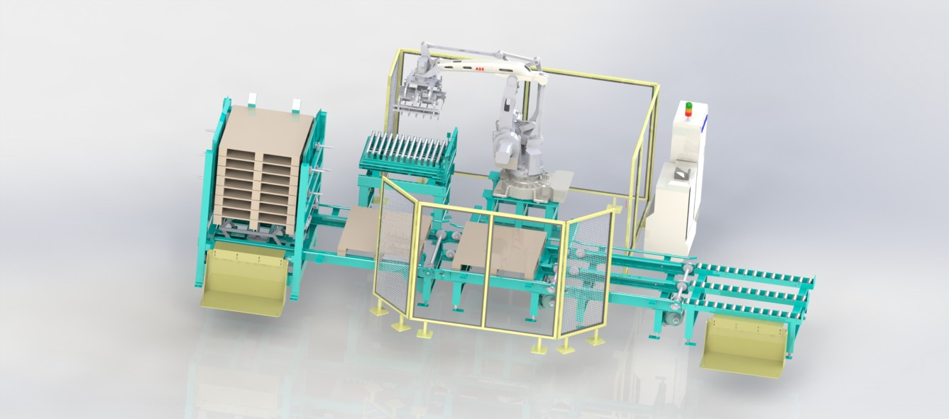 Heavy Duty Pallet Conveyor System for Packaging Automated Palletizing Solution