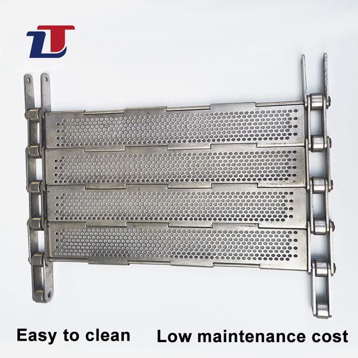 Heavy Duty High Load Capacity Impact Resistant Heavy Material Transport Stainless Steel Plate Link Conveyor Belt for Pallet Box