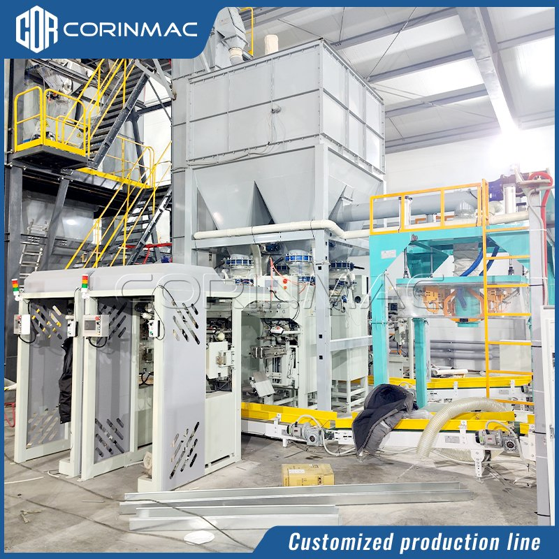 Integrated Conveying System with Bagging Weighing System and Palletizing Conveyor Line for Packaging Operations