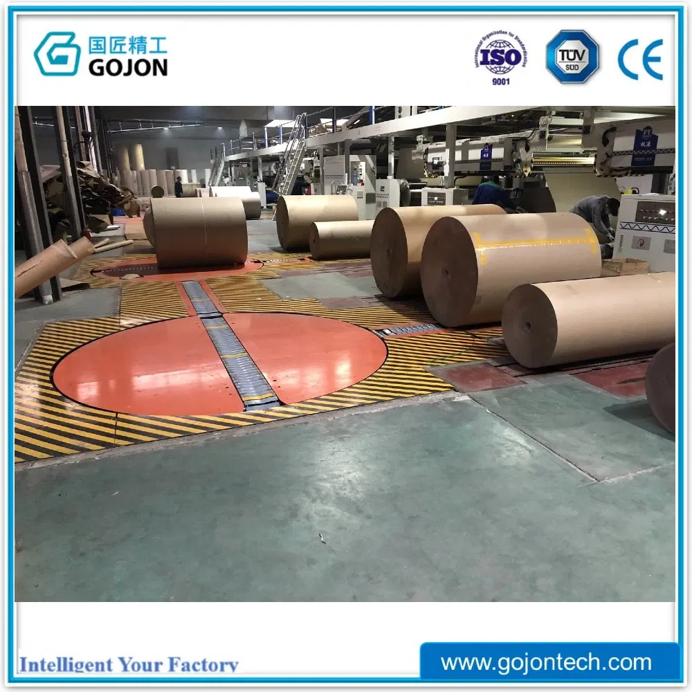 Fully Automatic Paper Roll Handling Return Turntable Board Chain Line Smooth Operation Packaging Plant Warehouse Transport Corrugated Board Conveyor System