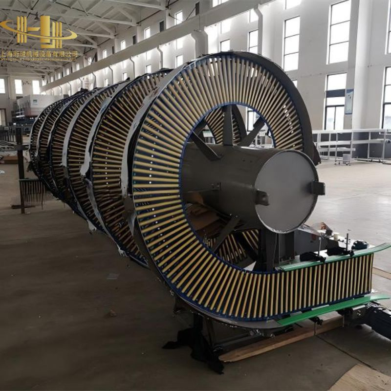 Vertical Spiral Lift Conveyor System for Box Transfer and Warehouse Line Operations