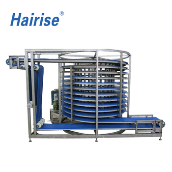 Plastic Modular Belt Multi-layer Spiral Cooling Tower Conveyor for Cupcake Bakery Dough Toast Bread Pizza Cake Biscuit