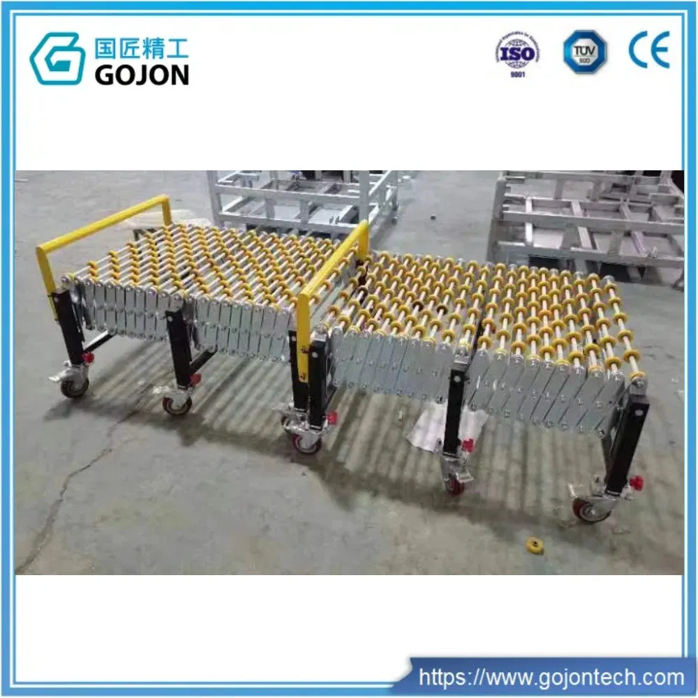 Electric Powered Telescopic Conveyor System with Fast Speed Thick Sliding Plate for E-Commerce Parcel Sorting Delivery Conveyor