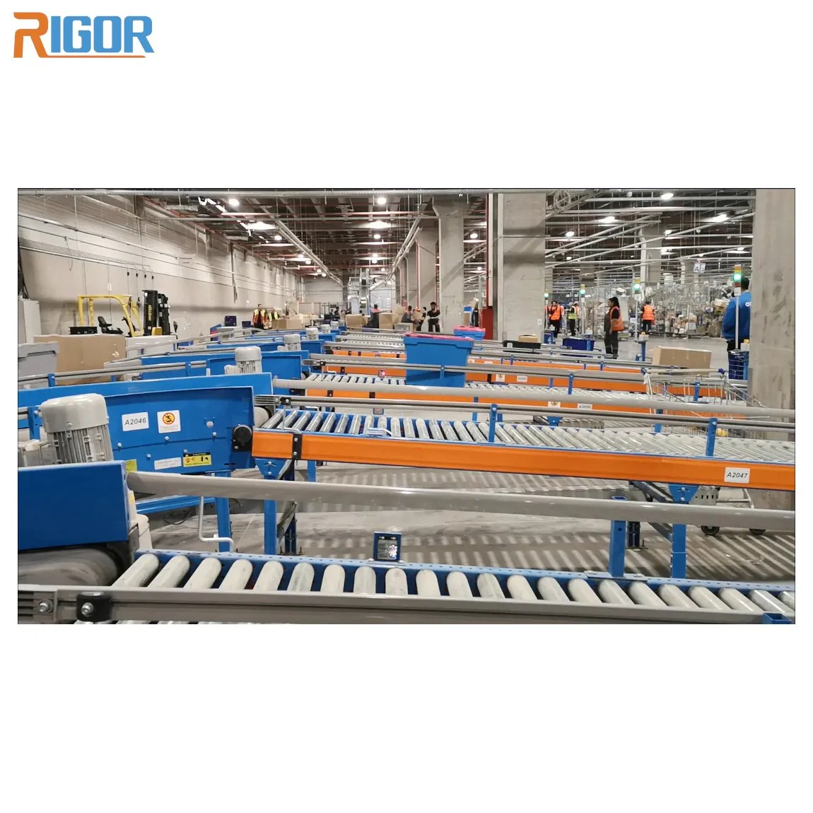 High Efficiency Roller Gravity Conveyor System Box Conveying Line Automated Conveyor System