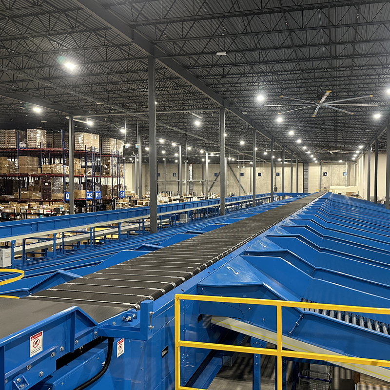 High Speed Linear Narrow Belt Sorter Parcel Conveyors for Streamlined Courier Center Logistic Operations