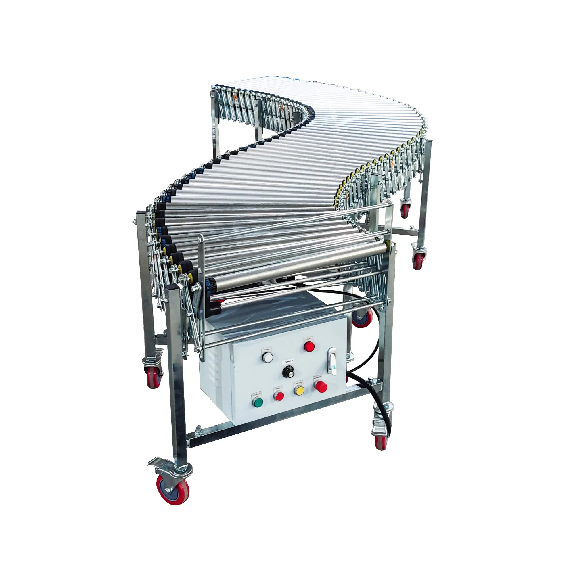 Powered Roller Conveyor Flexible Expandable and Retractable for Warehouse Materil Handling