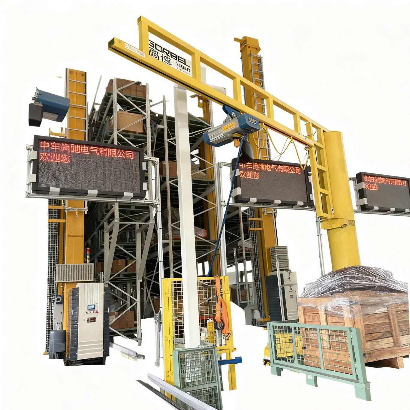 High Bay as/RS Warehouse System with Pallet Conveyor and Rgv