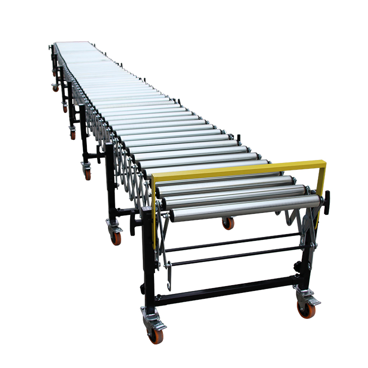 Liangzo Flexible Carbon Steel Conveyor Unpowered Expandable Roller Conveyor for Smooth Box Movement and Handling