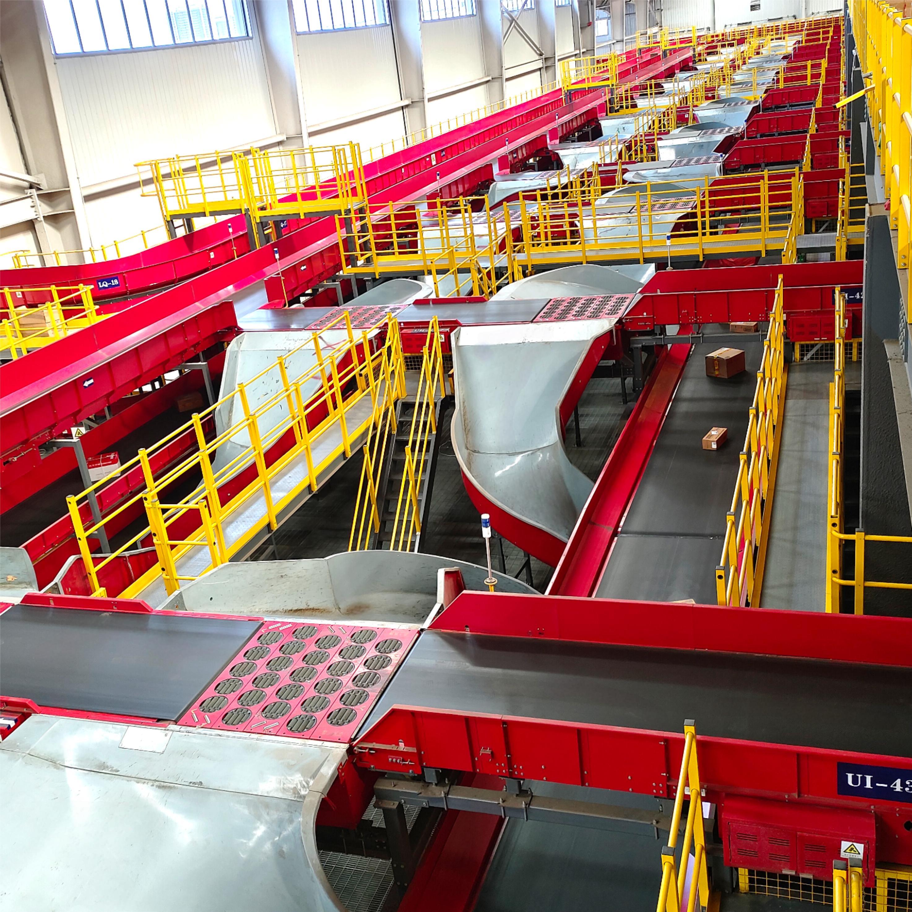 LUHUI Moderate Speed Wheel Sorting Conveyor DWS Sortation System Modular Wheel Sorter for Intelligent Warehouse