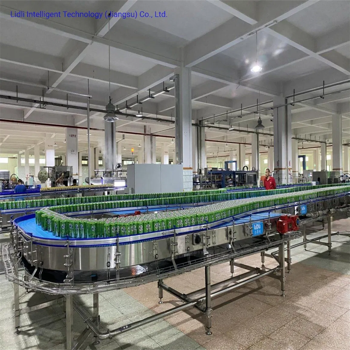 Bottle Conveyor Plastic SUS304 0.37kw Customized Conveyor Belt System