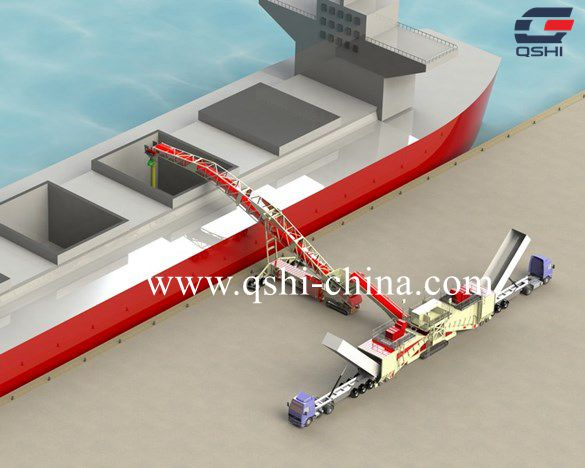 High-Efficiency Ship Loading System with Truck Loader and Telescopic Conveyor