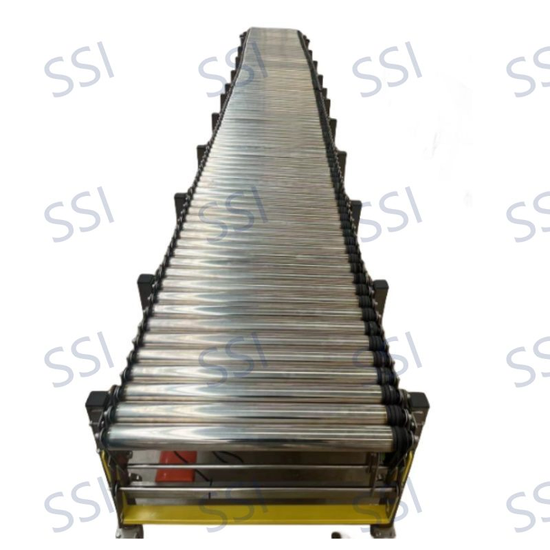 Unloading Expandable Gravity Flexible Skate Wheel Conveyor System