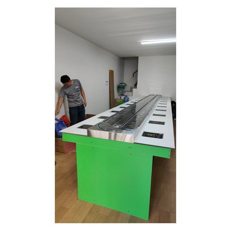 Hot Pot Auto-Rotating Food Conveyor Electric Sushi Conveyor Belt Track Smart AI Sushi Train Conveyor