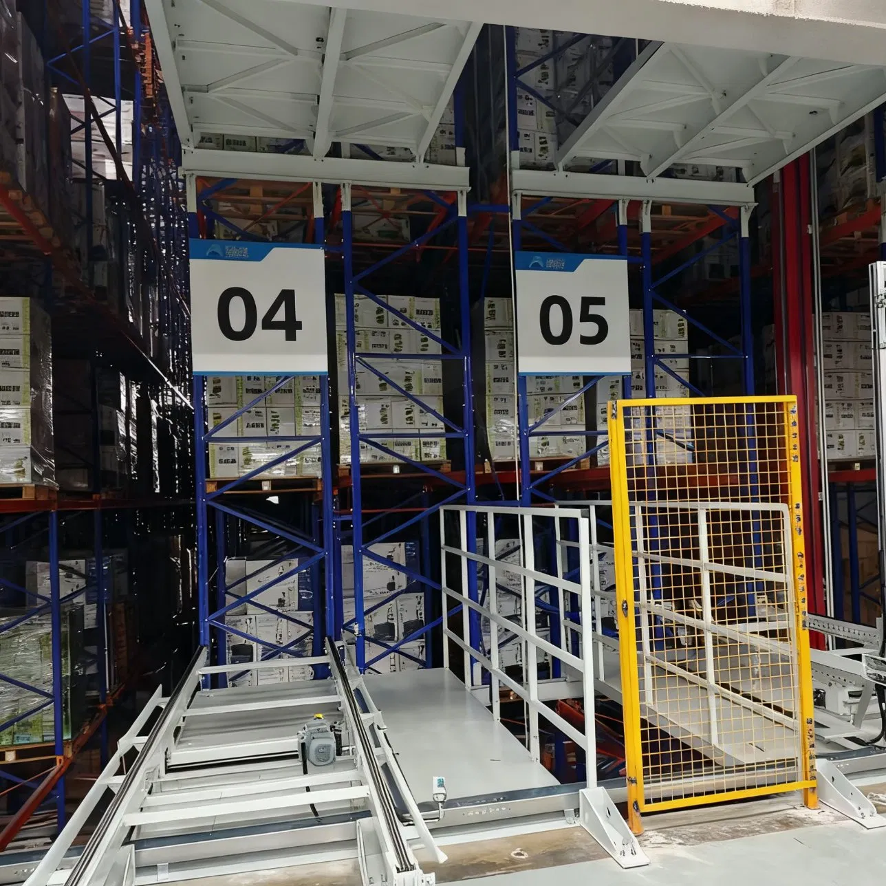High Bay as/RS Warehouse System with Pallet Conveyor and Rgv