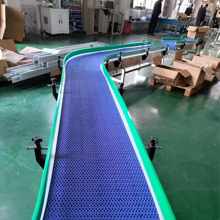 Customized Plastic Modular Belt Conveyor Automatic and Durable POM Stainless Steel Conveyor System for Food Production Lines